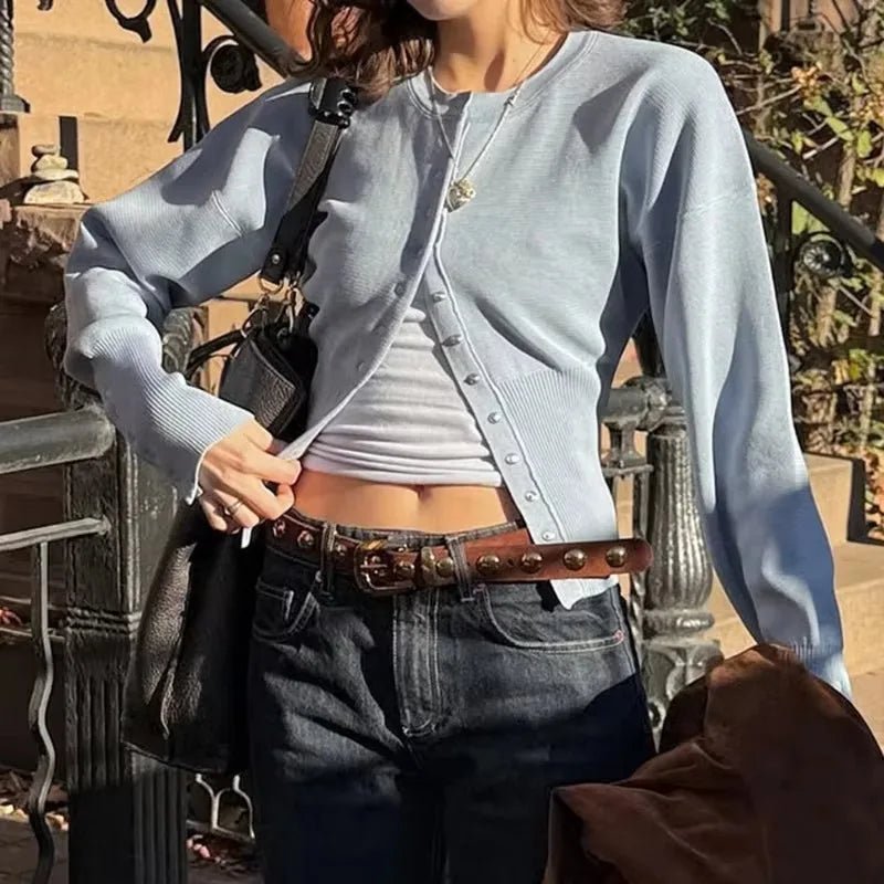 Shelly Strick-Cardigan mit Druckknöpfen