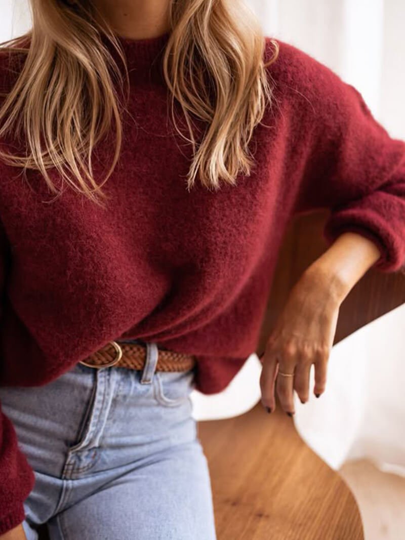 Shiela Pullover in Burgunderrot