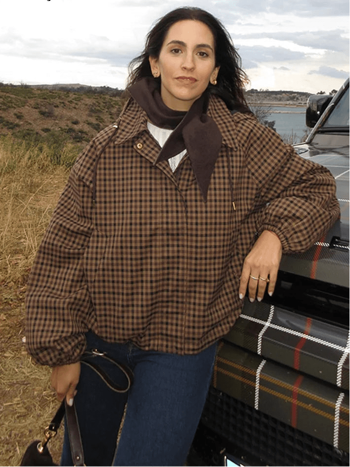 Shirley Karierte Hemdjacke mit Kapuze