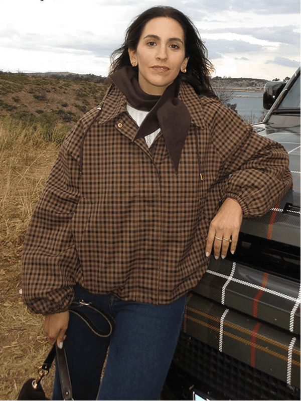 Shirley Karierte Hemdjacke mit Kapuze