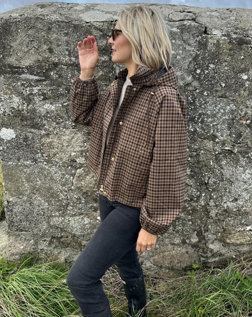 Shirley Karierte Hemdjacke mit Kapuze