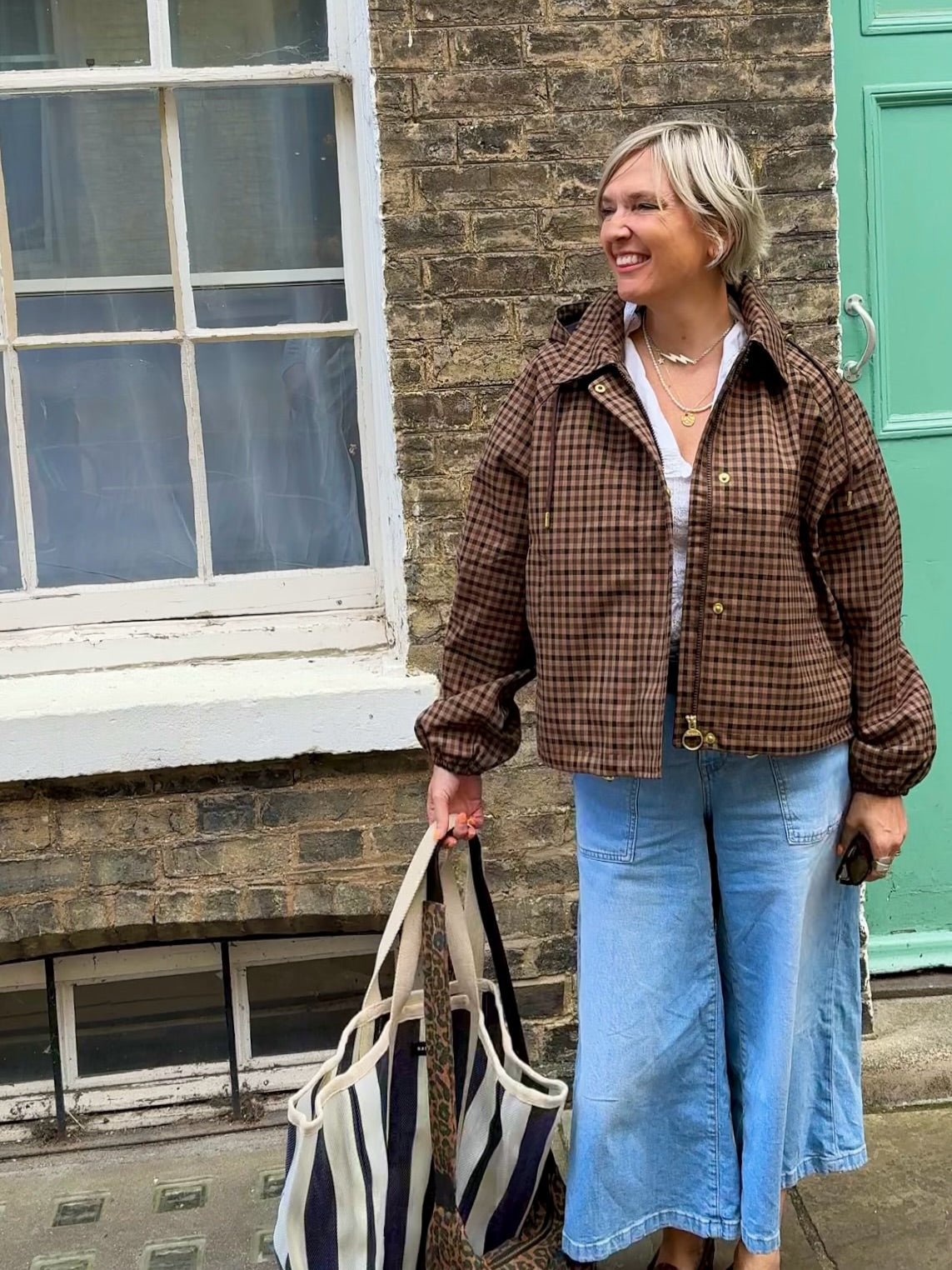 Shirley Karierte Hemdjacke mit Kapuze