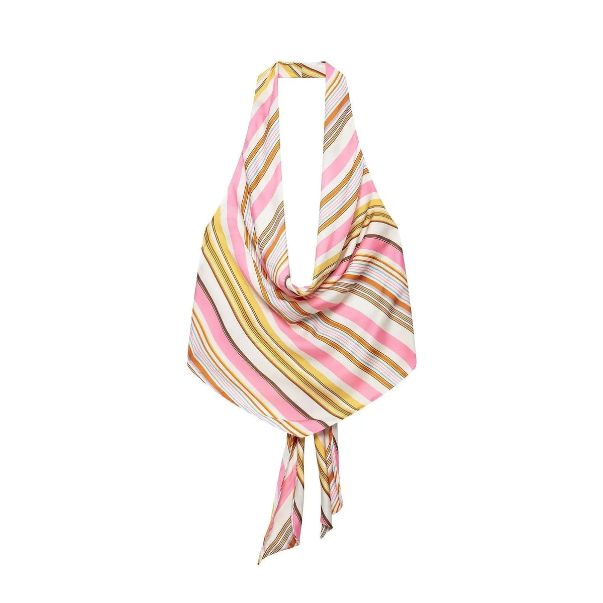 Sienna Bohemisches gestreiftes zweiteiliges Satin-Set