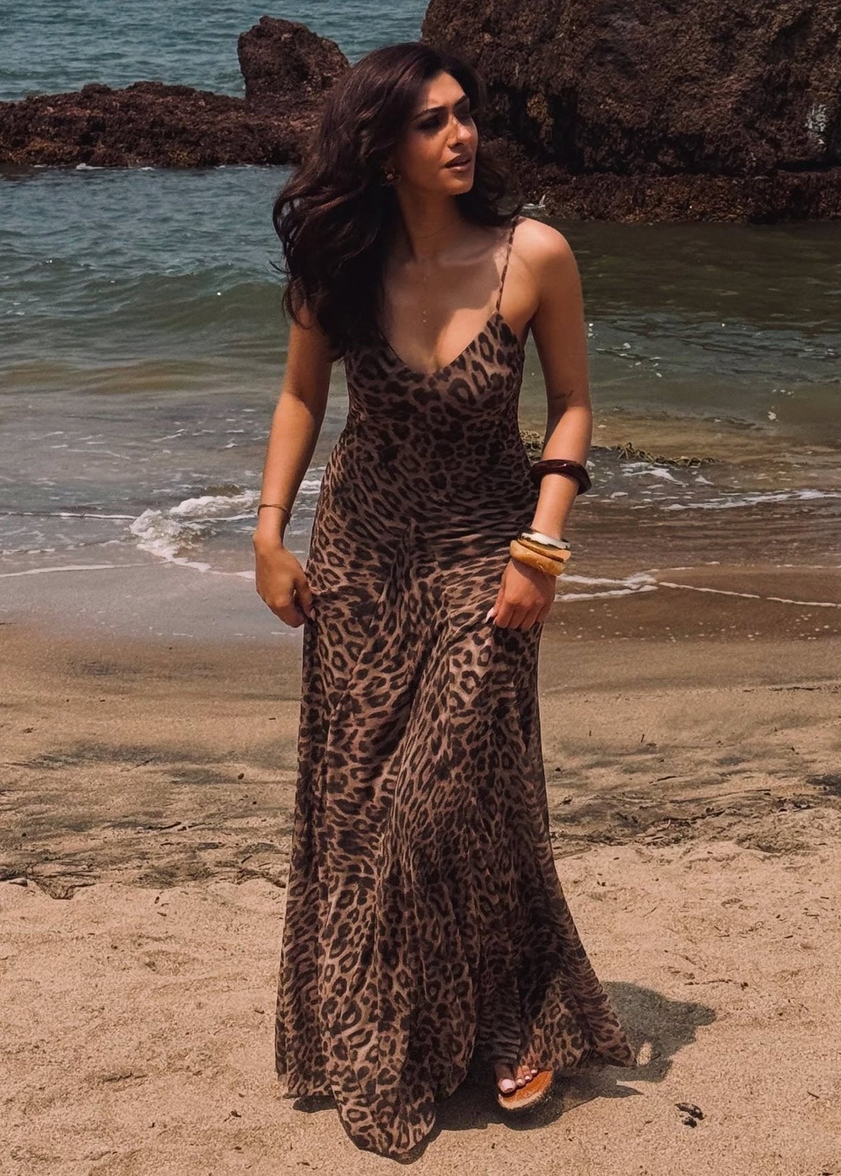Sienna Leopard Print Strap Maxi Dress