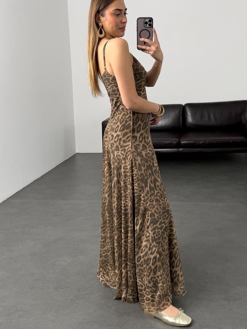 Sienna Leopard Print Strap Maxi Dress