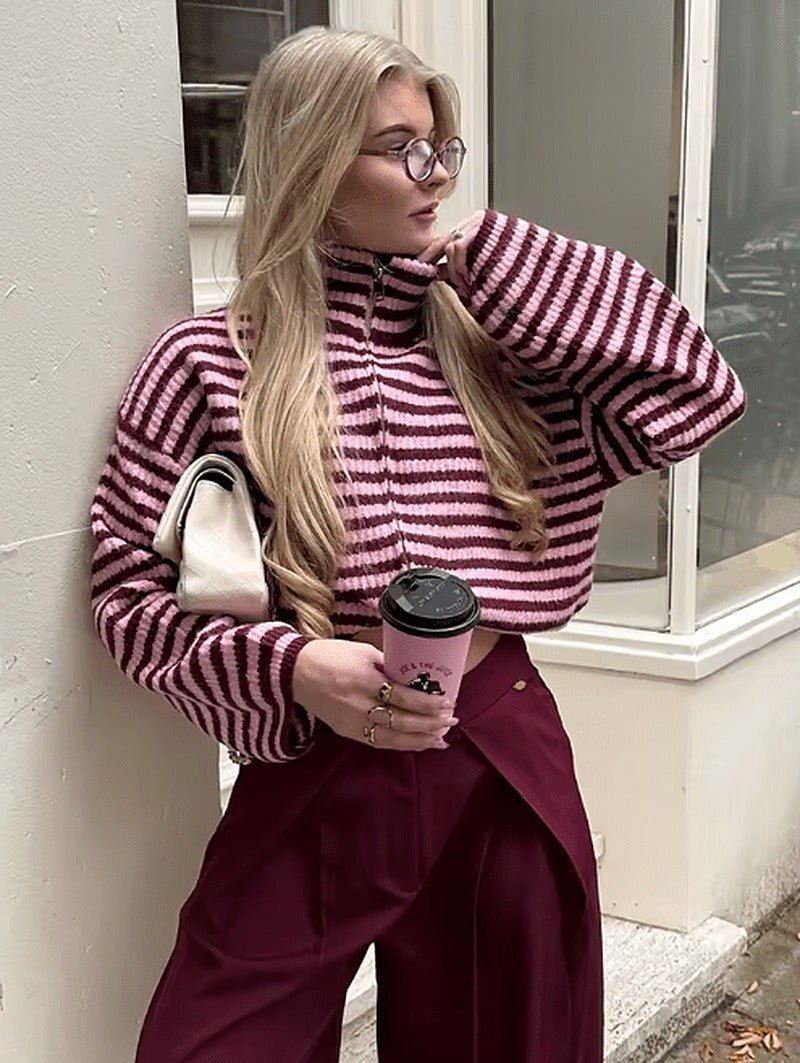 Simona Strickpullover mit Reißverschluss