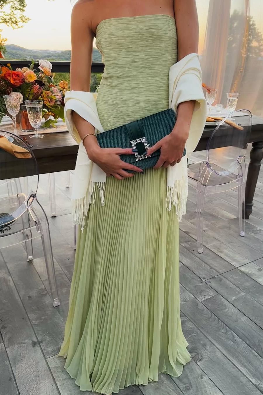 Skyla Trägerloses Maxikleid