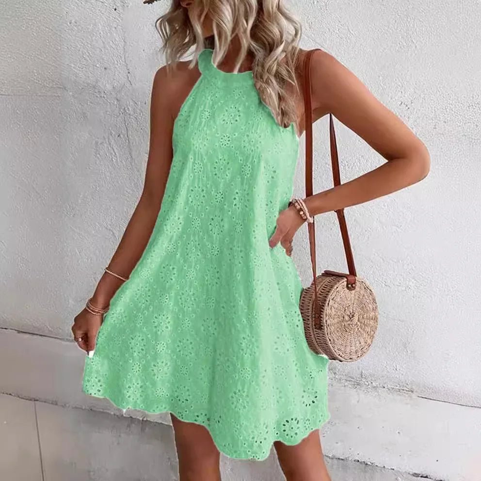 Sofia Bohemian-Minikleid mit Lochstickerei