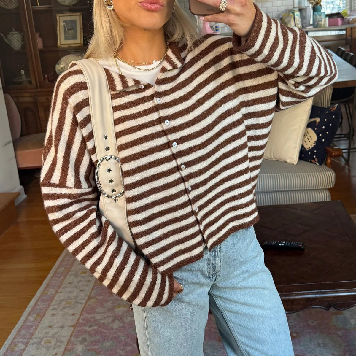 Sofia Gestreifte Strickjacke