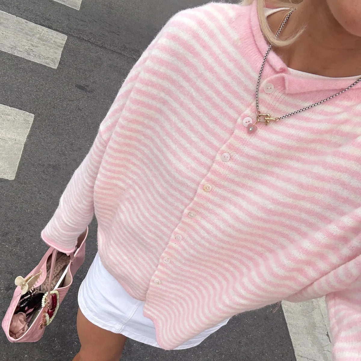 Sofia Gestreifte Strickjacke