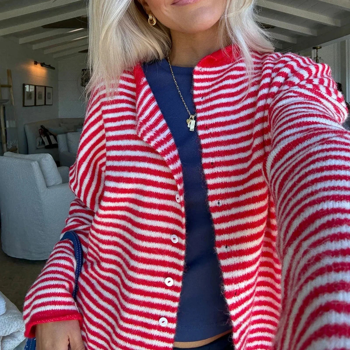 Sofia Gestreifte Strickjacke