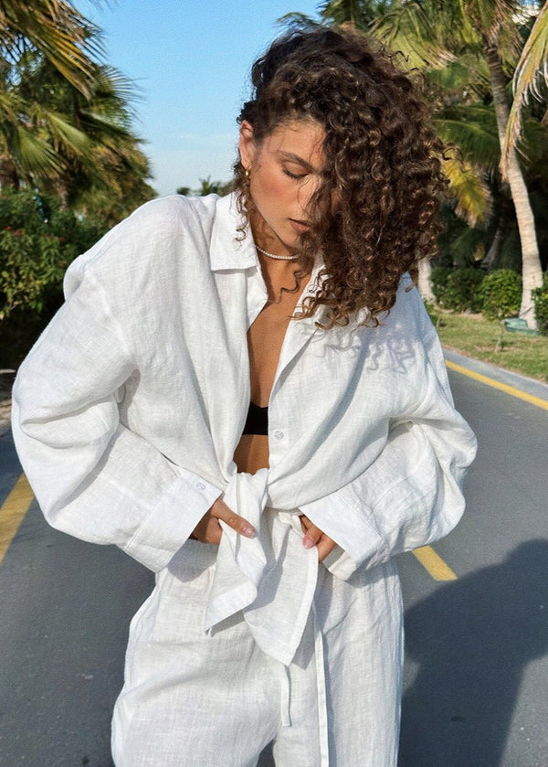 Sophia Baumwollset aus Hemd und Loungewear-Hose