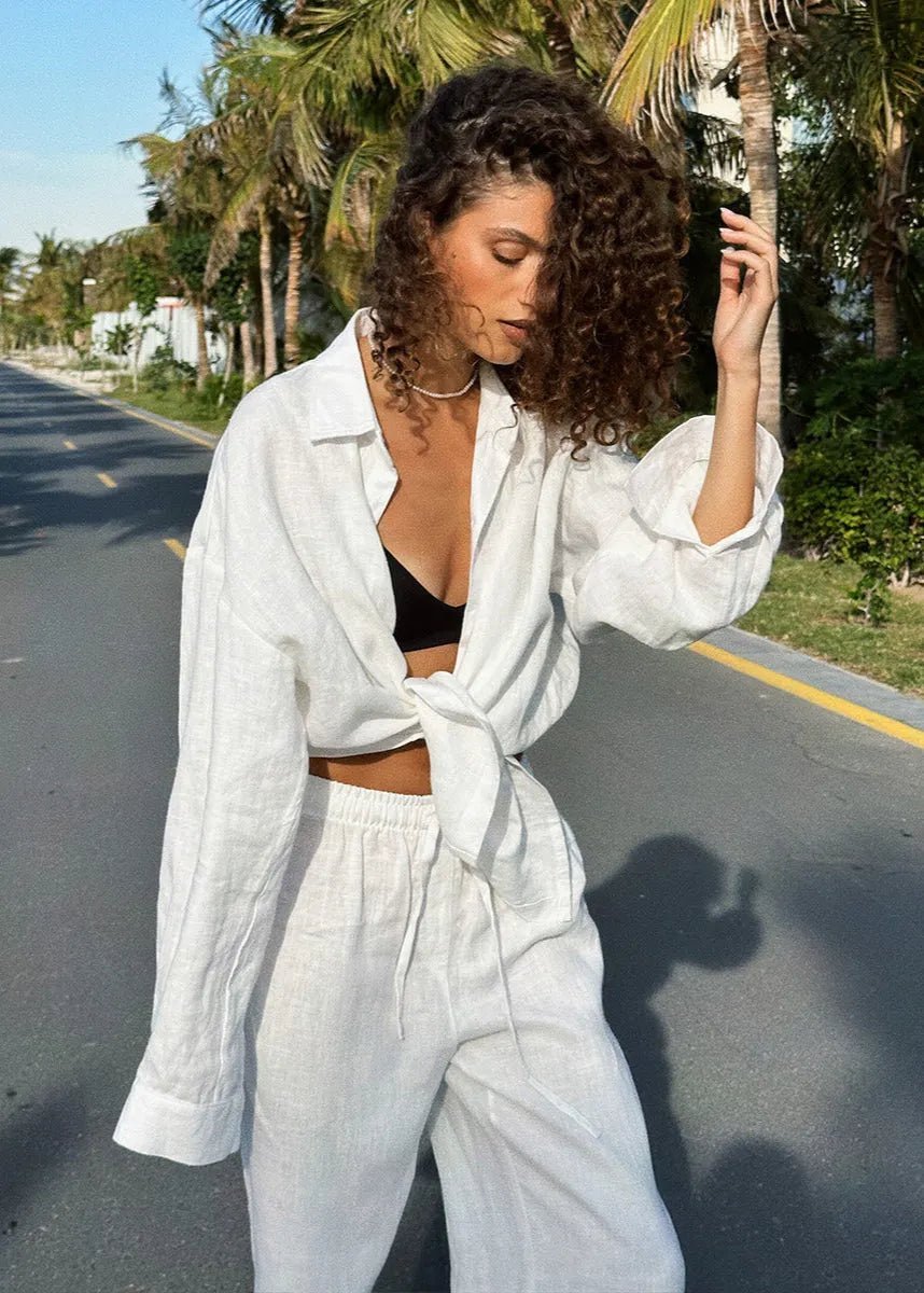 Sophia Baumwollset aus Hemd und Loungewear-Hose