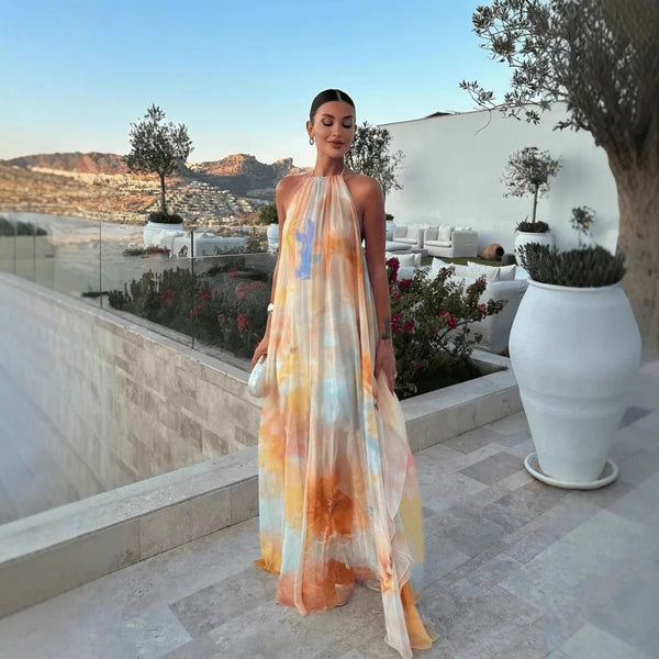 Sophia Neckholder-Maxikleid mit Schnürung