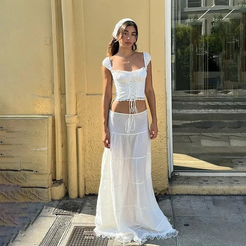 Sophia Zweiteiliges Spitzen-Set mit schulterfreiem Oberteil