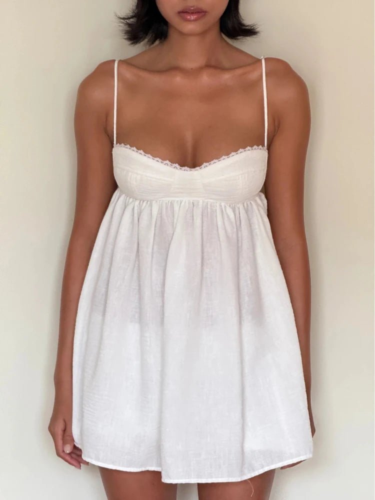 Sophia kurzes Babydoll-Set mit Spitzenbesatz