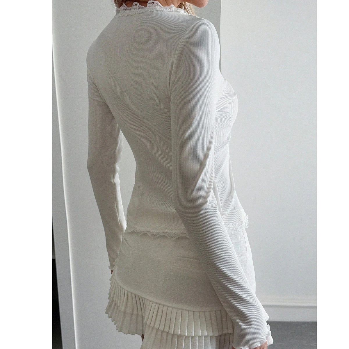 Gerippte Button-down-Bluse Sophia