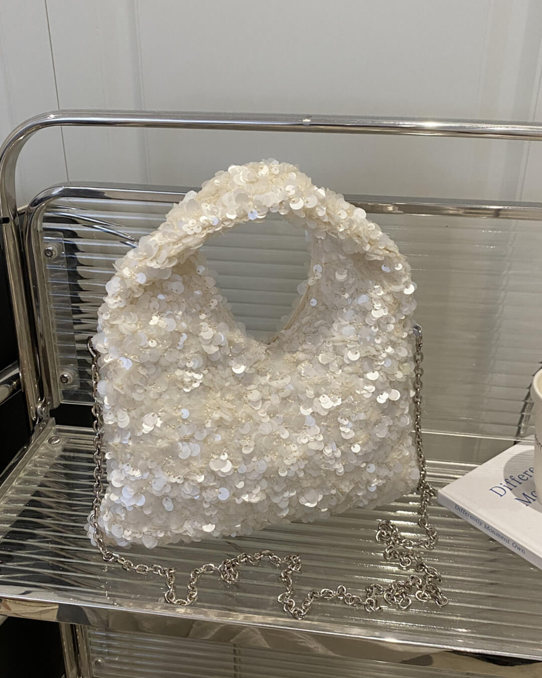 Sophia Sequin Evening Shoulder Bag