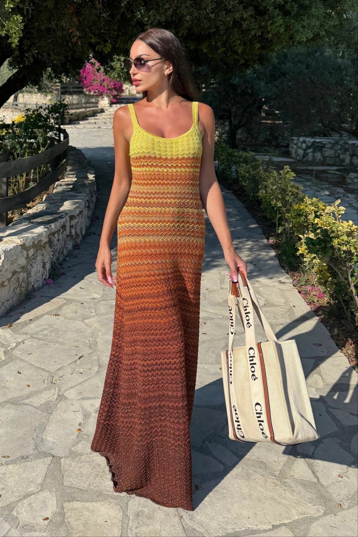 Gestricktes Maxikleid „Sophia Sunset“