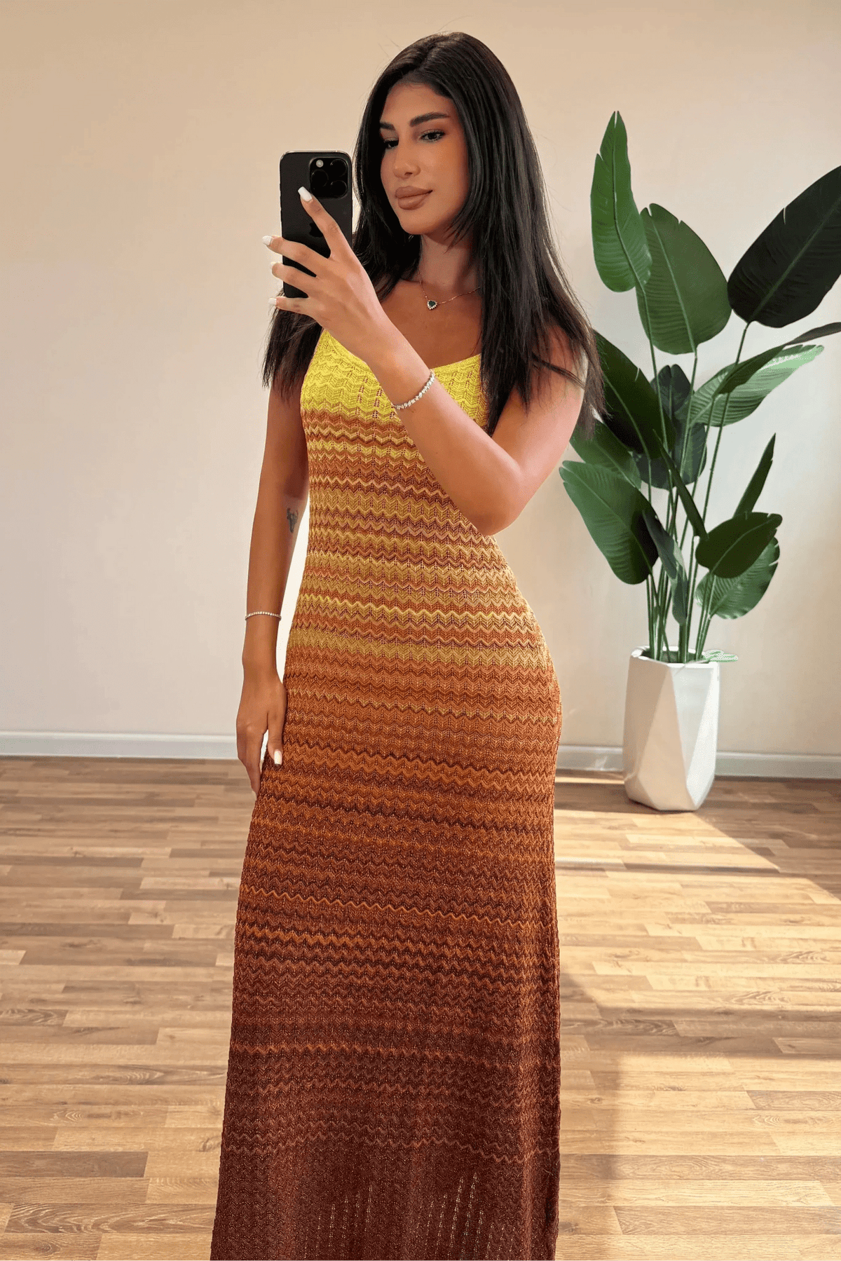 Gestricktes Maxikleid „Sophia Sunset“