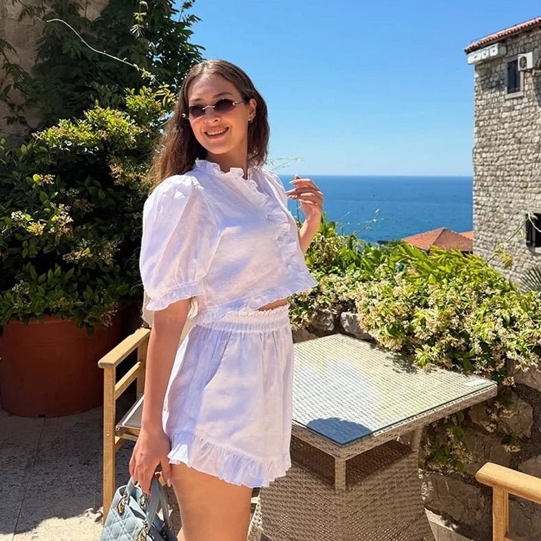 Stacey Co-Ord-Set mit Volantabschluss