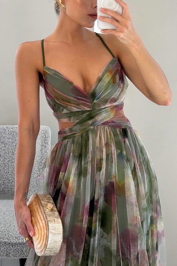 Stella Geblümtes Maxikleid mit V-Ausschnitt