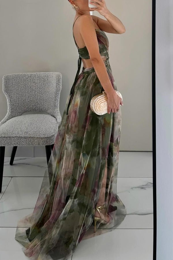 Stella Geblümtes Maxikleid mit V-Ausschnitt