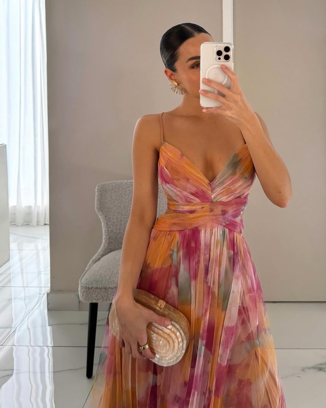 Stella Geblümtes Maxikleid mit V-Ausschnitt