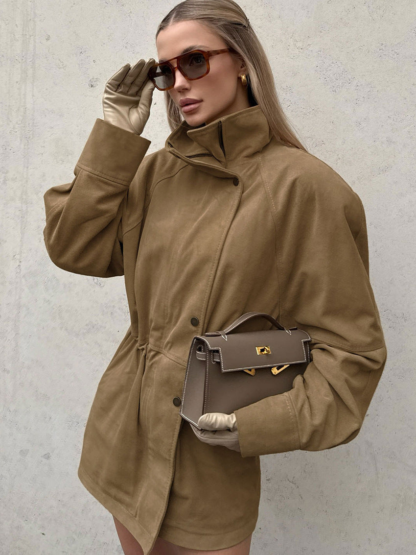 Jora Jacke in Wildlederoptik mit Tunnelzug