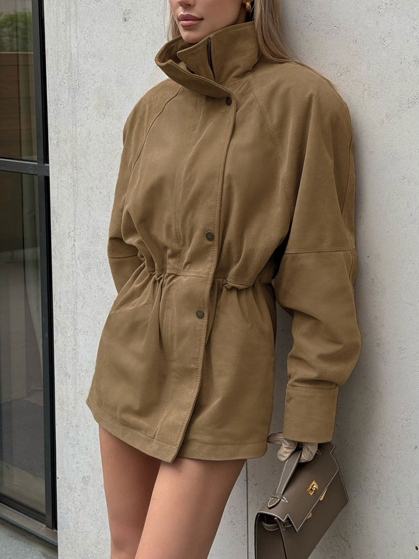 Jora Jacke in Wildlederoptik mit Tunnelzug