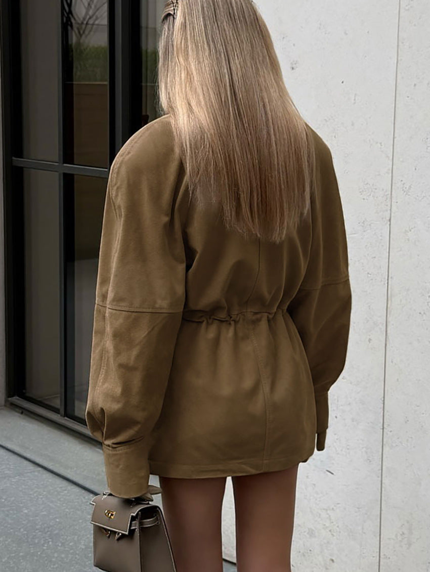 Jora Jacke in Wildlederoptik mit Tunnelzug