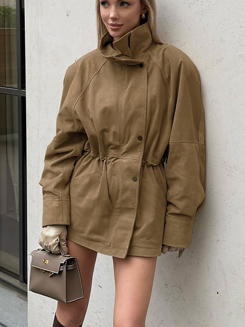 Jora Jacke in Wildlederoptik mit Tunnelzug