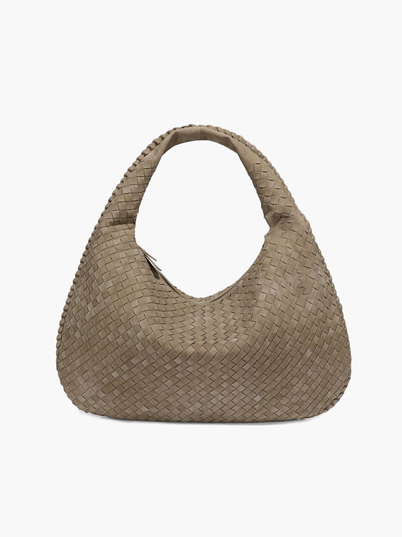 Geflochtene Wildledertasche XL