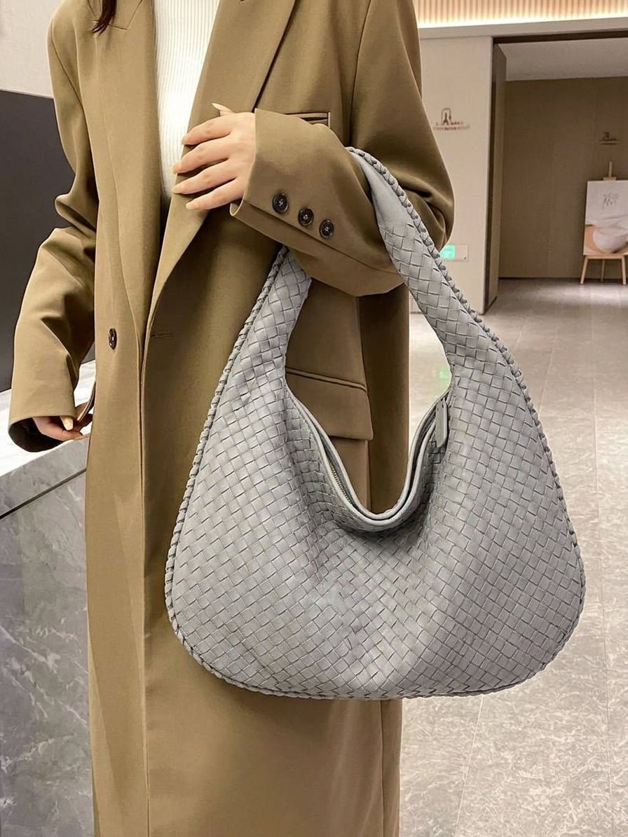 Geflochtene Wildledertasche XL