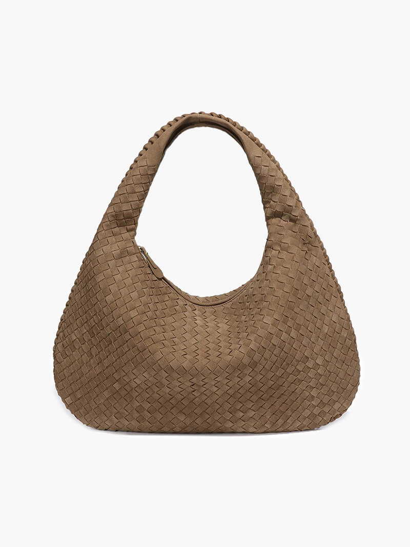 Geflochtene Wildledertasche XL