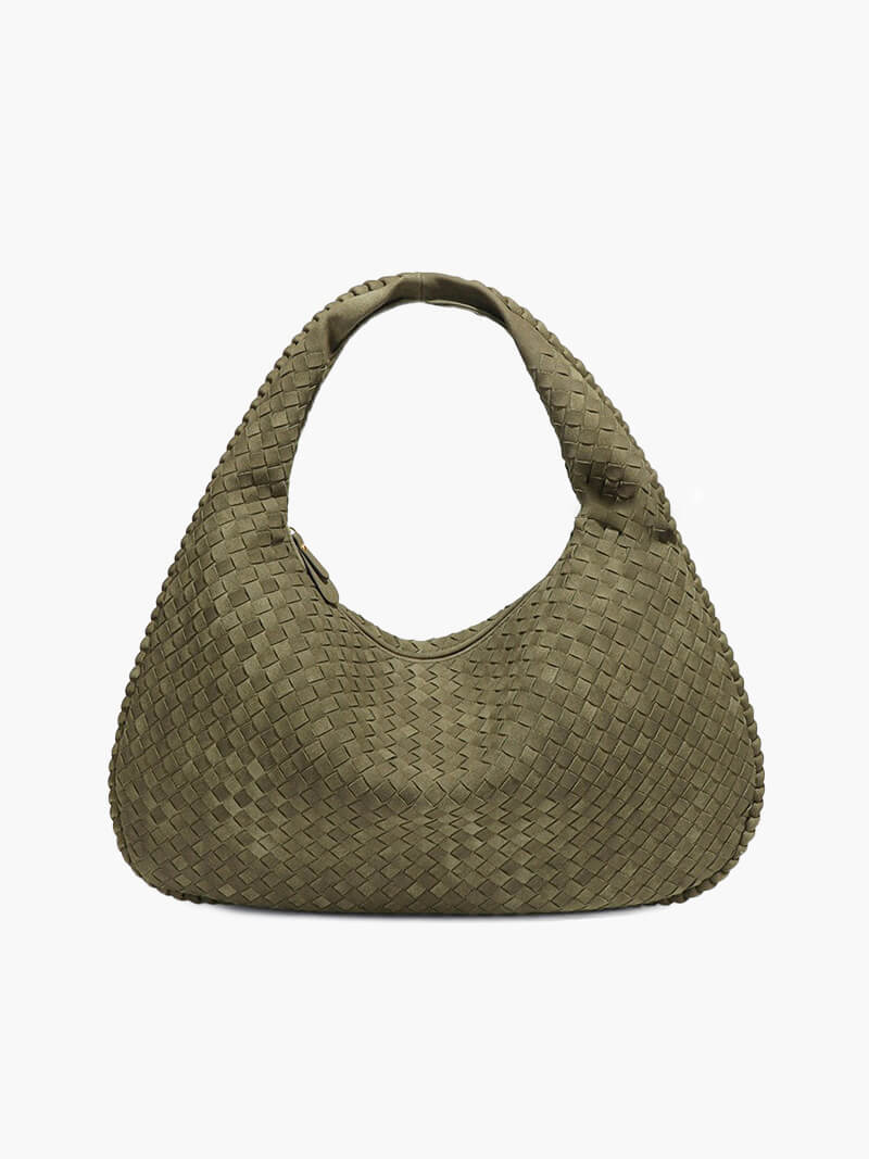 Geflochtene Wildledertasche XL