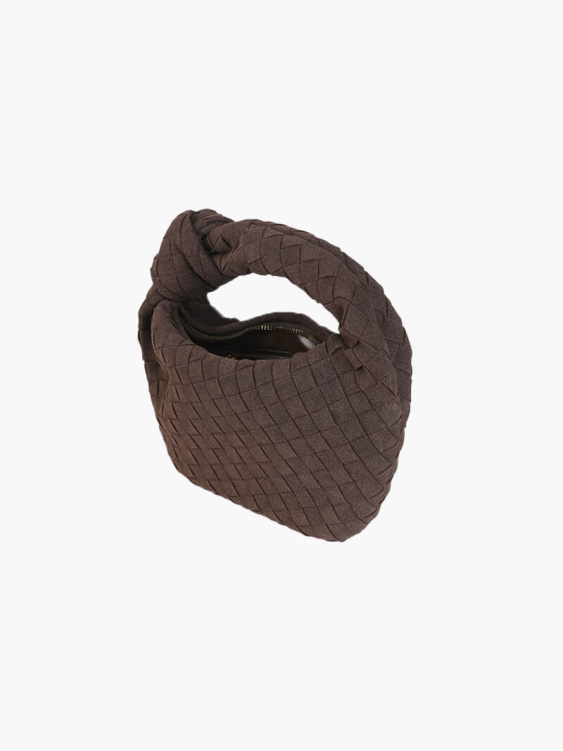 Mini-Handtasche aus gewebtem Wildleder