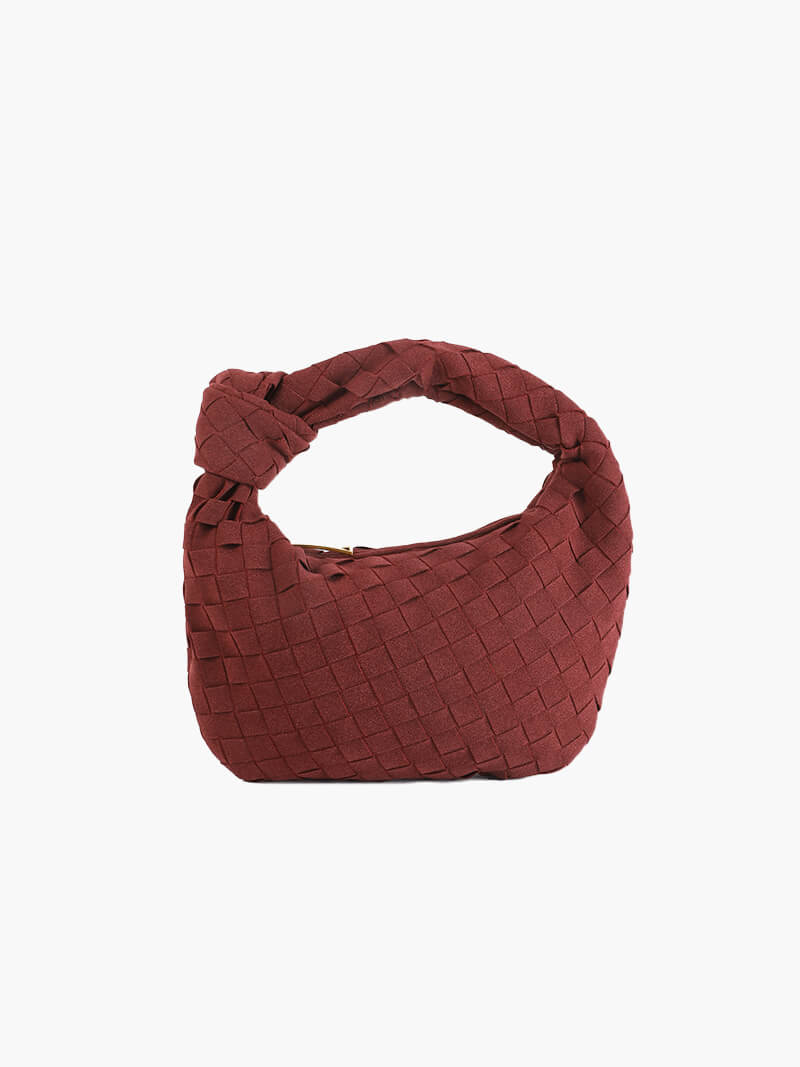 Mini-Handtasche aus gewebtem Wildleder