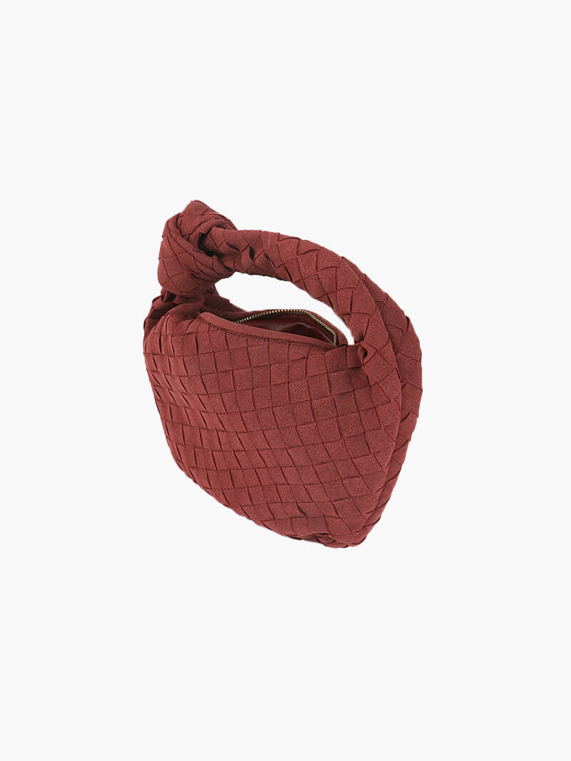 Mini-Handtasche aus gewebtem Wildleder