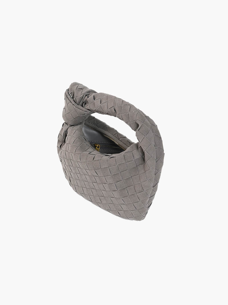 Mini-Handtasche aus gewebtem Wildleder