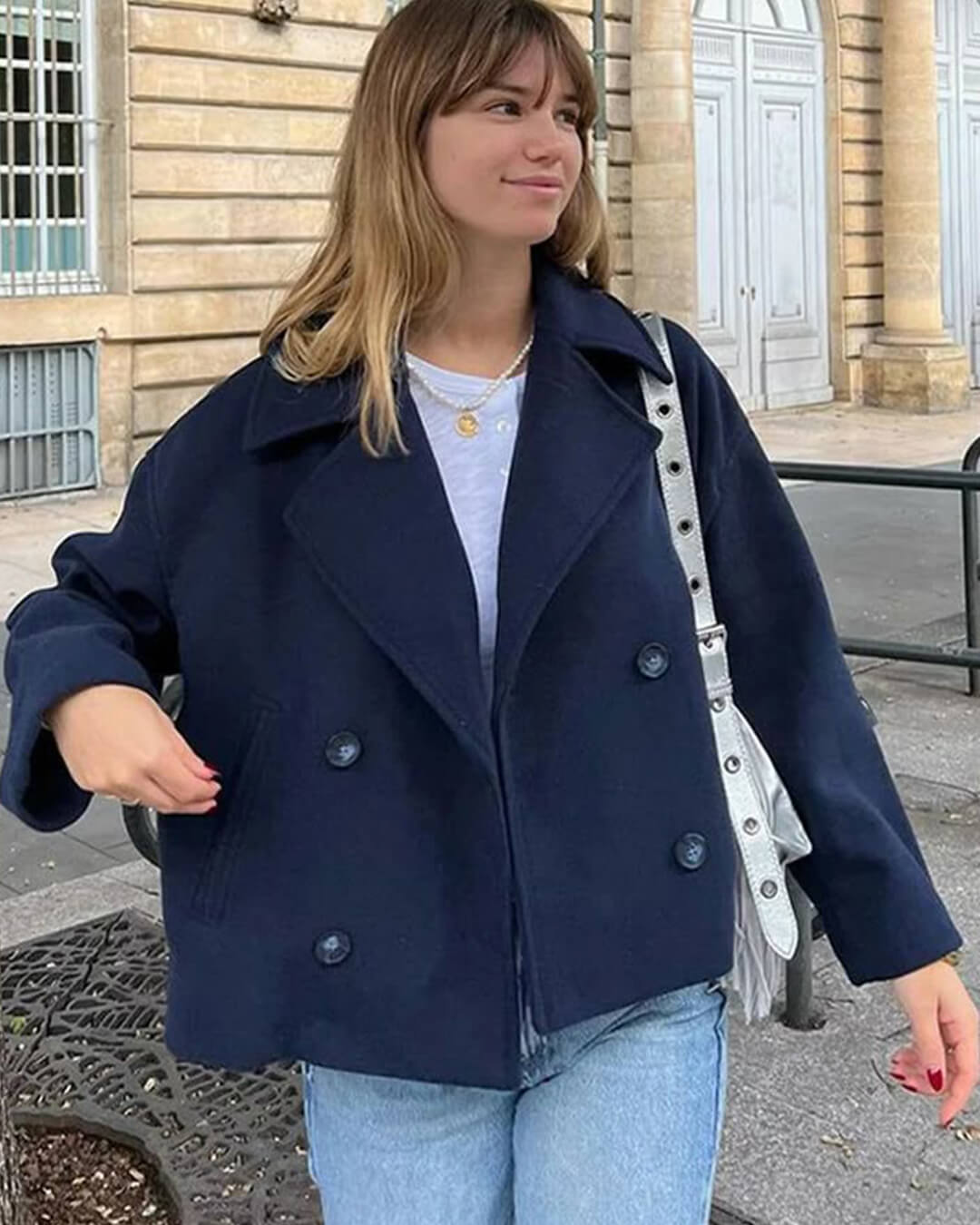 Kurzer zweireihiger Mantel Suzane