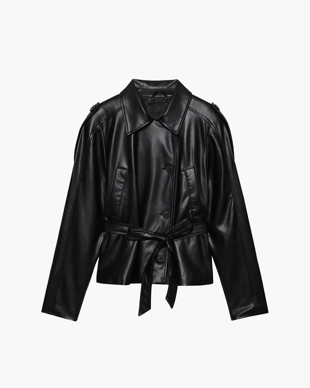Tabitha Kunstlederjacke mit Gürtel