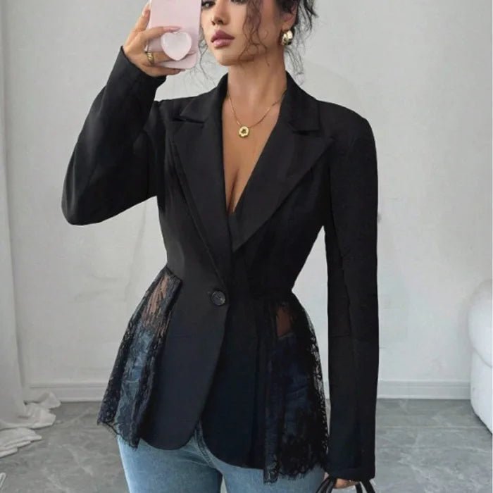 Taylor Lace Panel Tailored Blazer