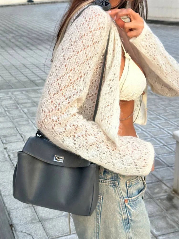 Tessa transparenter kurzer Cardigan