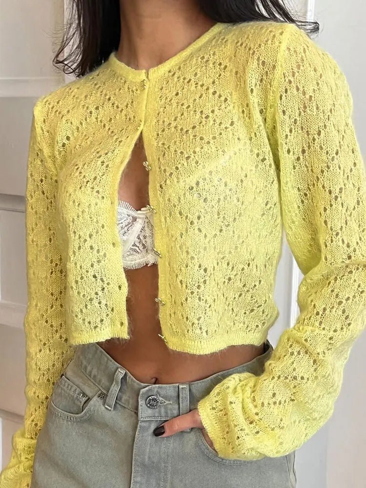Tessa transparenter kurzer Cardigan