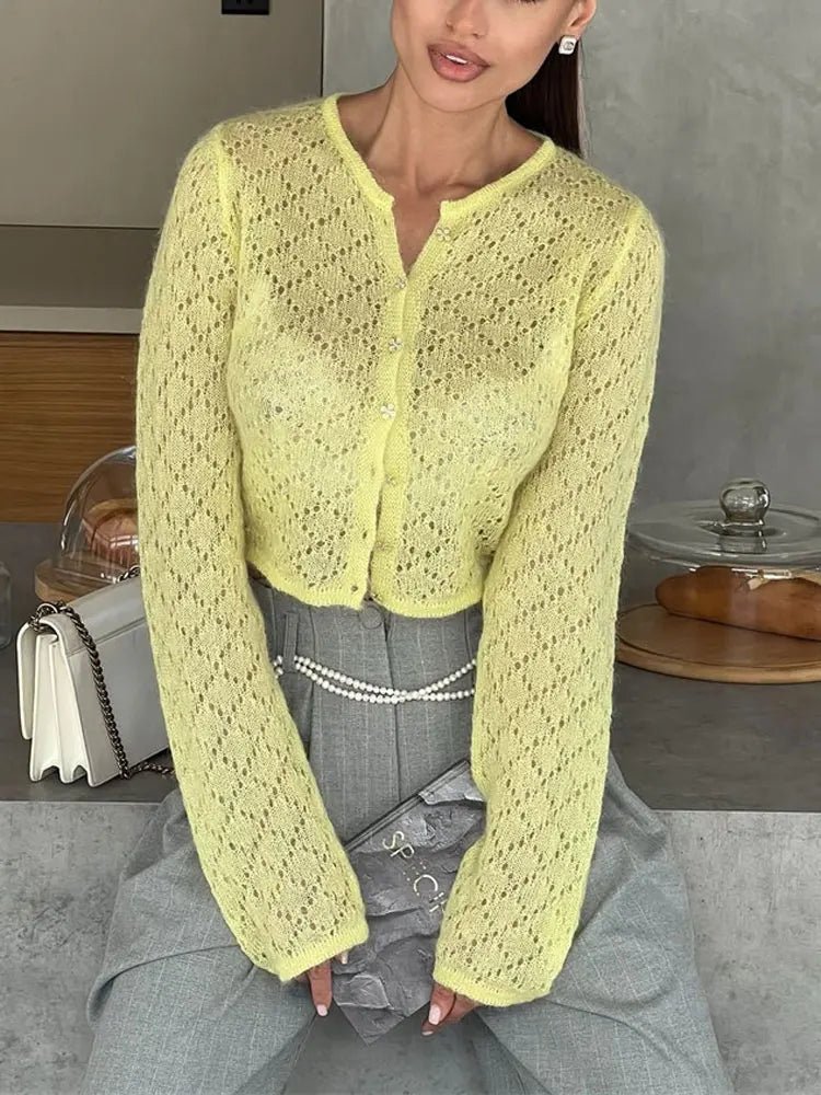 Tessa transparenter kurzer Cardigan