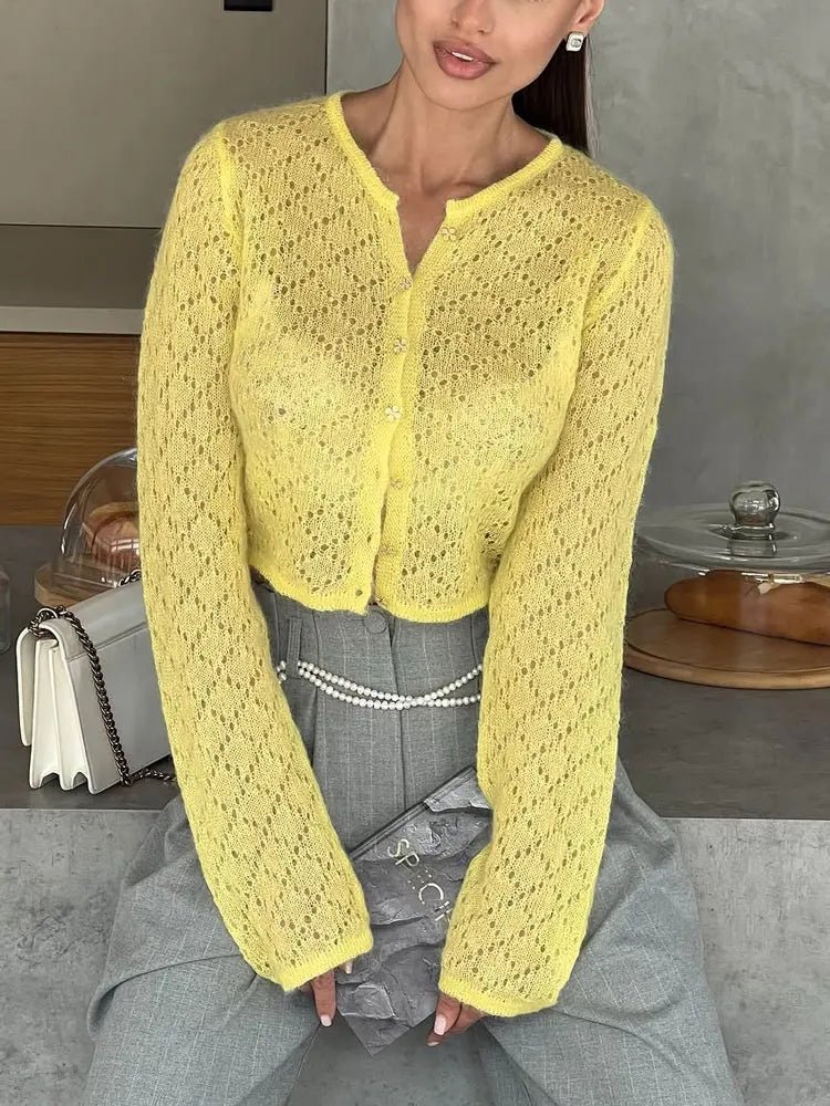 Tessa transparenter kurzer Cardigan