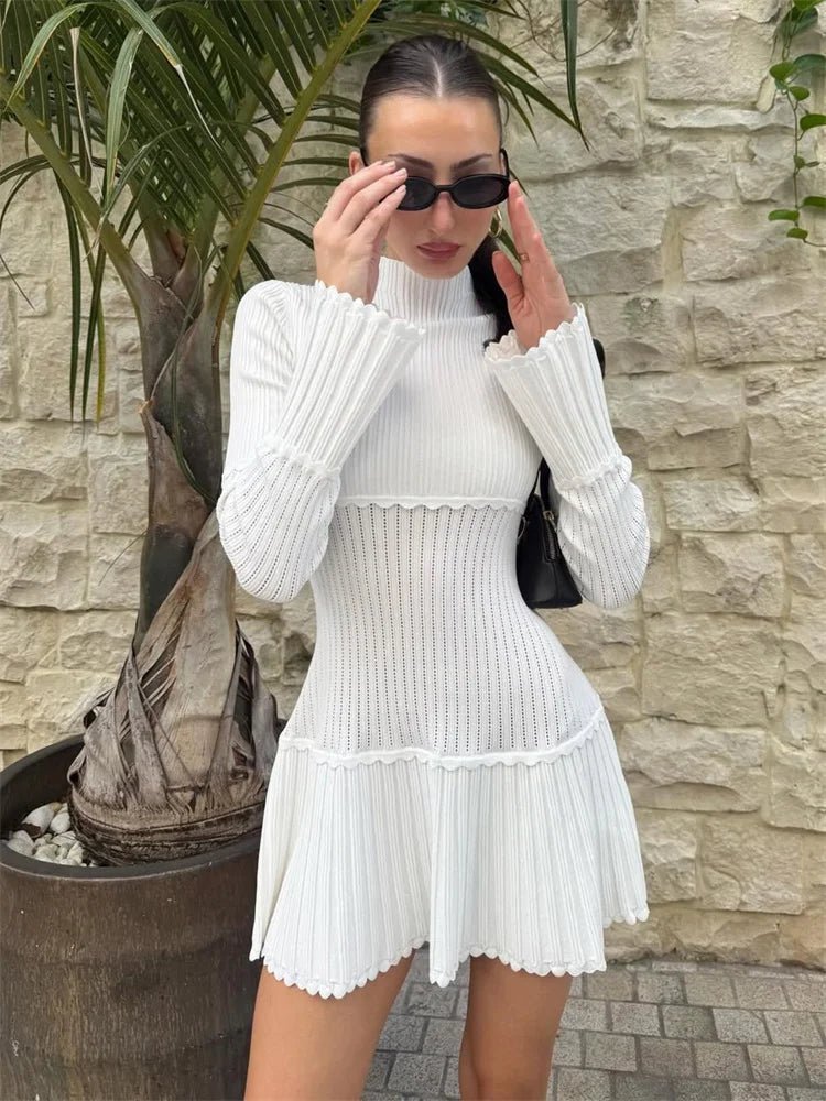 Thelma Gerüschtes Strick-Minidress