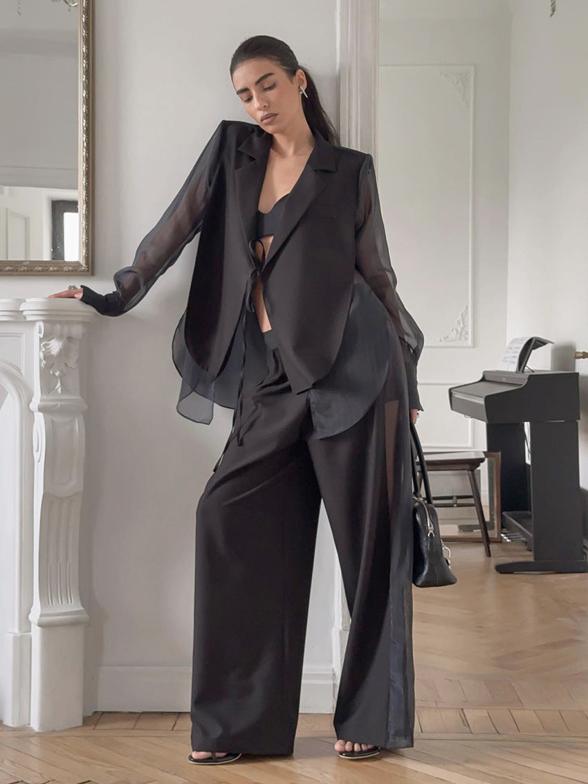 Greer Blazer-Set mit transparenten Ärmeln