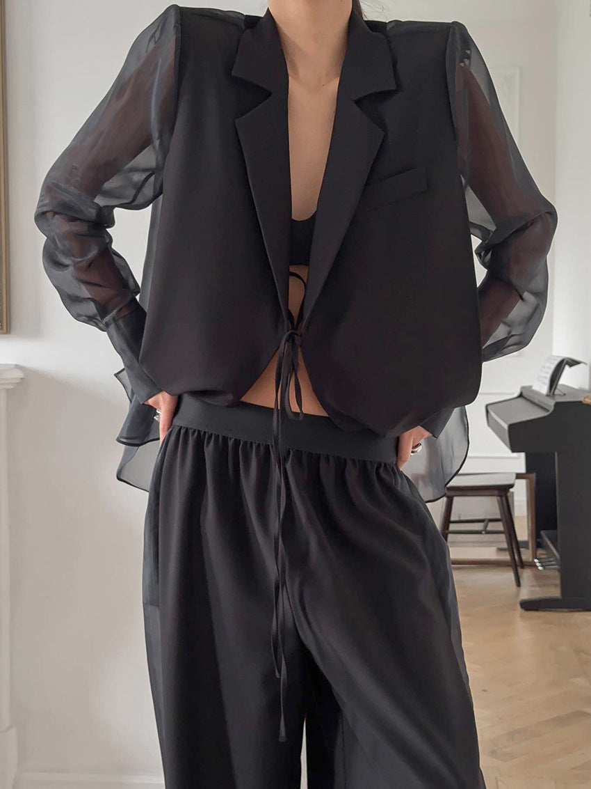 Greer Blazer-Set mit transparenten Ärmeln